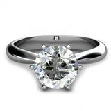 1ct Round Cut Diamond Secret Solitaire Engagement Ring In 14k White Gold Finish