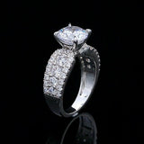 4Ct Round Cut VVS1/D Diamond Cluster Accent Solitaire Ring 14K White Gold Finish