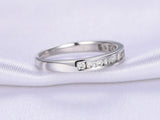 1.4ct Round Cut Diamond Wedding Band Stackable Half Eternity 14k White Gold Over