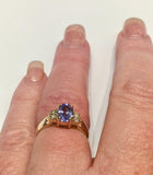 2.3ct Oval Cut Blue Tanzanite Diamond Petite Solitaire Ring 14k Yellow Gold Over