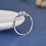 1.2ct Round Cut Diamond Engagement Ring 14k White Gold Finish Unique Infinity