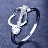 0.9ct Round Cut Diamond Engagement Ring 14k White Gold Finish Heart Love Women