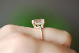 1.6ct Engagement Ring Radiant Cut Diamond Hidden Halo Design 14k RoseGold Finish