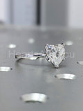 2ct Heart Cut Simulated Diamond Solitaire Engagement Ring 14k White Gold Plated