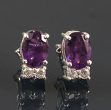 2.3ct Stud Earrings Oval Cut Purple Amethyst Dainty Partywear 14k WhiteGold Over