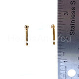 0.1ct Princess Simulated Diamond Vertical Bar Drop Earring 14k YellowGold Plated