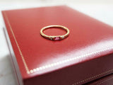 0.2ct Engagement Ring Baguette Cut Pink Ruby Minimalist 14k Yellow Gold Finish