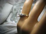 Pear Accents Trilogy Engagement Ring 2ct Heart Cut Diamond 14k White Gold Finish