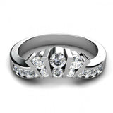 1ct Round Cut VVS1D Diamond Unique Stylish Engagement Ring 14k White Gold Finish