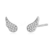 0.6ct Round Cut Moissanite Angel Wing Women Stud Earrings 14k Yellow Gold Plated