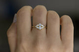 1.6ct Round Cut Diamond Engagement Ring 14k Yellow Gold Finish Stylish Cluster