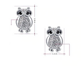 1.4ct Round Cut VVS1 Diamond Lucky Owl Design Stud Earrings 14k WhiteGold Finish