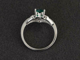 2ct Engagement Ring Heart Cut Green Emerald Bridal Set 14k White Gold Finish