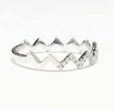 2Ct Round Cut Diamond Zig Zag Petite Stackable Wedding Band 14K White Gold Over