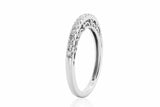 1ct Round Cut Diamond Wedding Ring Band Elegant Half Eternity 14k WhiteGold Over