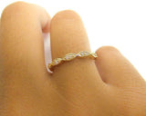 1ct Wedding Band Round Cut Diamond Full Eternity Stackable 14k YellowGold Finish