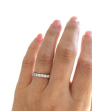 3.5Ct Round Cut VVS1/D Diamond Full Eternity Wedding Band 14K White Gold Finish