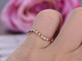 0.4ct Round Cut Diamond Wedding Ring Band Curved Stackable 14k Rose Gold Finish