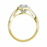 2.5Ct Round Cut Diamond Halo Infinity Band Engagement Ring 14K Yellow Gold Over