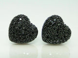 0.32ct Round Cut Black Diamond Cluster Stud Earrings Women 14k Black Gold Finish