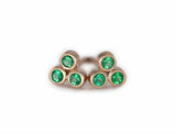 0.3ct Round Green Emerald Bezel Set Solitaire Stud Earrings 14k Rose Gold Finish