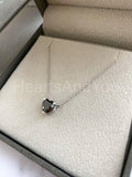 0.5ct Heart Simulated Black Diamond Solitaire Pendant Chain 14k WhiteGold Plated