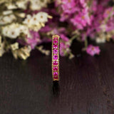 1.2ct Round Cut Pink Ruby Anniversary Promise Wedding Band 14k YellowGold Finish