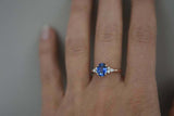 2.3ct Engagement Ring Oval Cut Blue Tanzanite Diamond Petite 14k RoseGold Finish