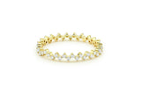 Petite Full Eternity Wedding Band 1.2ct Round Cut Diamond 14k Yellow Gold Finish