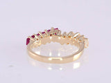 0.5ct Asscher Cut Pink Ruby Wedding Band Ring Stackable 14k Yellow Gold Over