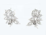 2ct Marquise Cut Diamond Floral Cluster Women Stud Earrings 14k White Gold Over