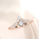 1.6ct Princess Cut Diamond Engagement Ring 14k Rose Gold Finish Antique Style