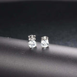 0.45ct Stud Earrings Round Cut Diamond Solitaire Women 14k White Gold Finish