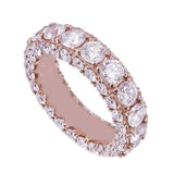 5Ct Round Cut Diamond Iced Exquisite Eternity Wedding Band 14K Rose Gold Finish