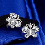 2Ct Pear Cut Diamond Butterfly Drop Earrings For Women 14K White Gold Finish