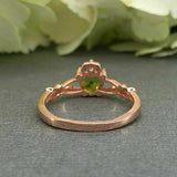 1.5ct Heart Cut Green Peridot Claddagh Design Engagement Ring 14k Rose Gold Over