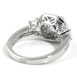 2.5ct Round Cut Diamond Engagement Ring Milgrain Halo Design 14k White Gold Over