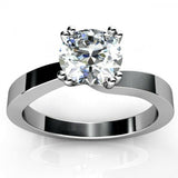 1ct Round Cut VVS1D Diamond Double Claw Solitaire Ring 14k White Gold Finish