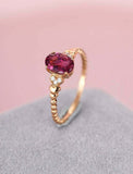 1ct Oval Cut Pink Ruby Engagement Ring Solitaire Heart Band 14k Rose Gold Finish