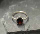 1.2ct Engagement Ring Oval Cut Red Garnet Solitaire Design 14k White Gold Finish