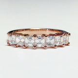 4Ct Asscher Cut Diamond Seven Stone Women Wedding Band Ring 14K Rose Gold Finish