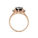 1.2ct Round Cut Black Diamond Engagement Ring 14k Rose Gold Finish Trilogy