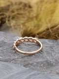 2ct Round Pink Sapphire Infinity Twisted Half Eternity Band 18k Rose Gold Finish