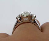 2Ct Oval Cut Diamond Trilogy Solitaire Ring 18K White Gold Finish Round Accents