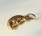 Crescent Moon Pendant 14k Yellow Gold Finish NO CHAIN