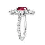 2ct Oval Cut Pink Ruby Engagement Ring Split Shank Stylish 14k White Gold Finish