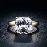 1.5Ct Cushion Cut Diamond 4 Prong Solitaire Engagement Ring 14K Yellow Gold Over