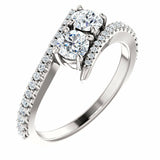 1.5ct Round Two Stone Infinity Solitaire Engagement Ring 14k White Gold Finish