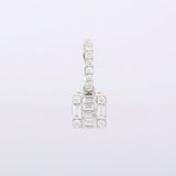 2ct Diamond Pendant Baguette Cut Geometric 14k White Gold Finish NO CHAIN