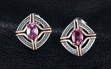 2ct Stud Earrings Oval Cut Pink Sapphire Elegant Partywear 14k White Gold Finish